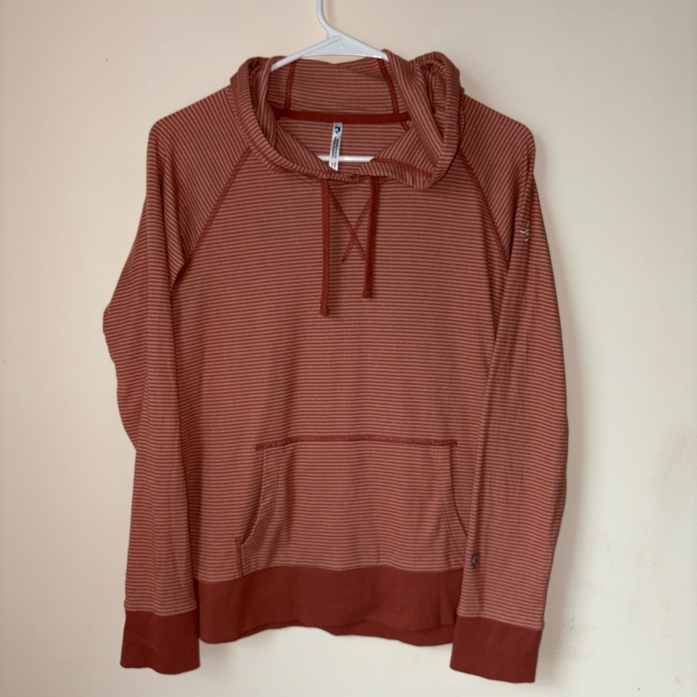 Kühl Stria Pullover Hoody Striped Hoodie Lightweight Long Sleeve Clay Red Medium